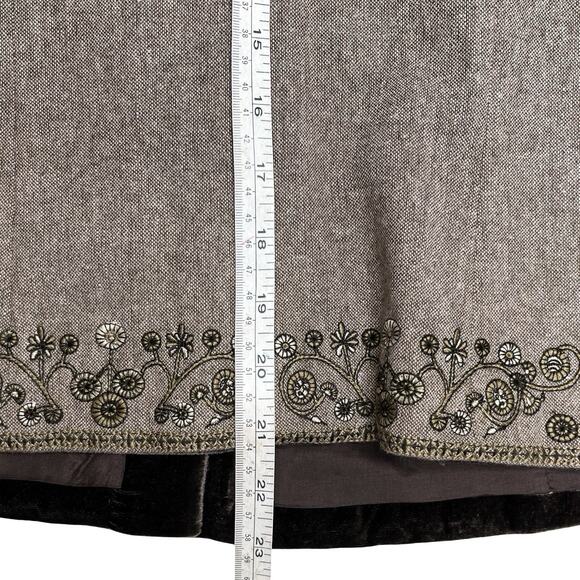 NyGård Petite 10 Embroidered Jacket Wool Blend Beige Cottagecore Academic - Picture 14 of 16